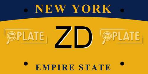 ZD New York License Plate