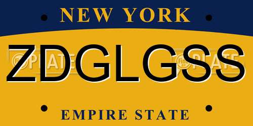 ZDGLGSS New York License Plate