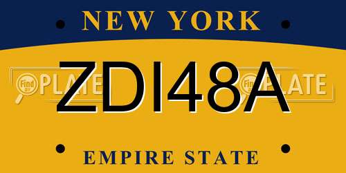 ZDI48A New York License Plate
