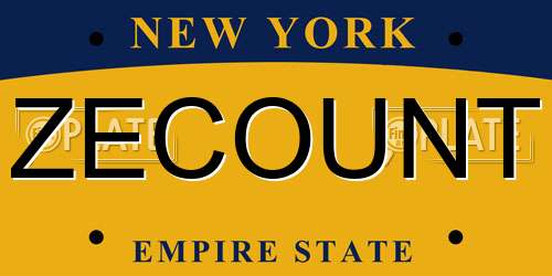 ZECOUNT New York License Plate