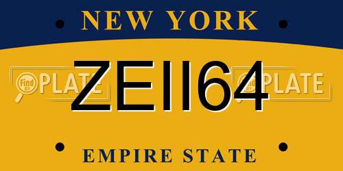 ZEII64 New York License Plate