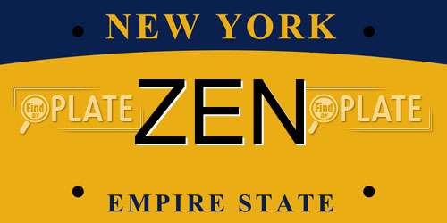 ZEN New York License Plate