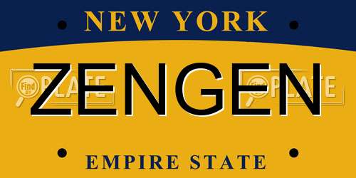 ZENGEN New York License Plate