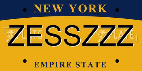 ZESSZZZ New York License Plate