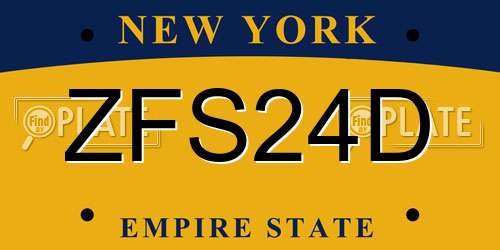 ZFS24D New York License Plate