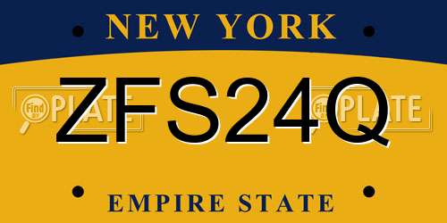 ZFS24Q New York License Plate