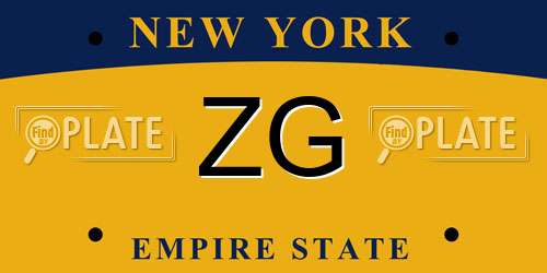 ZG New York License Plate