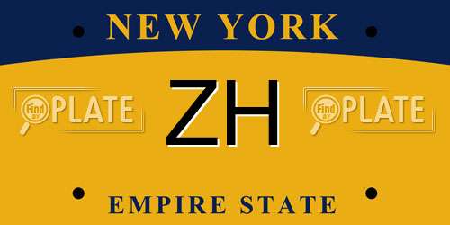ZH New York License Plate