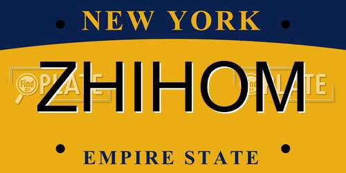 ZHIHOM New York License Plate