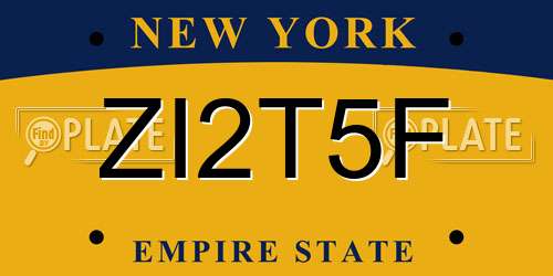 ZI2T5F New York License Plate
