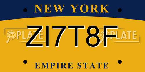 ZI7T8F New York License Plate