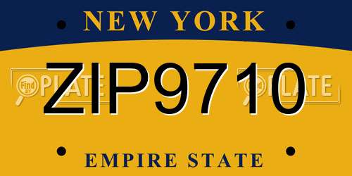 ZIP9710 New York License Plate