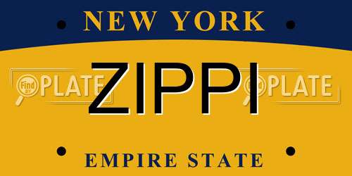 ZIPPI New York License Plate