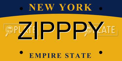 ZIPPPY New York License Plate