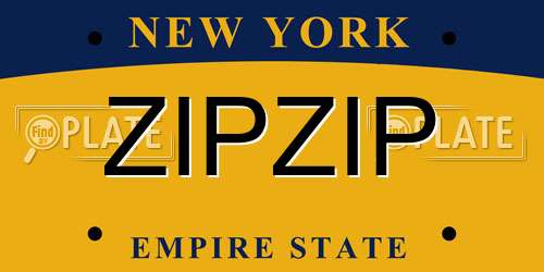 ZIPZIP New York License Plate