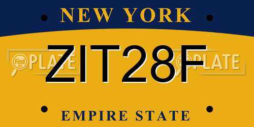 ZIT28F New York License Plate