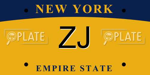 ZJ New York License Plate