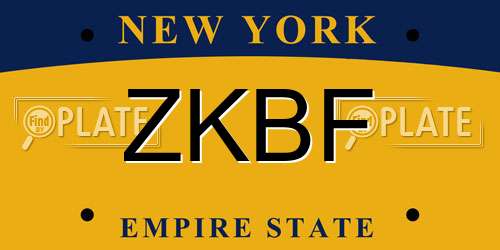 ZKBF New York License Plate