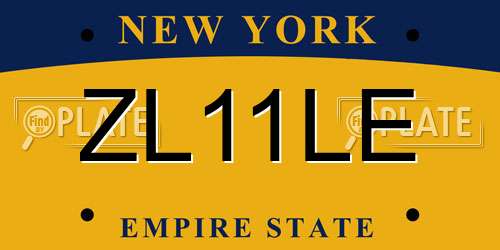 ZL11LE New York License Plate