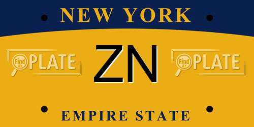 ZN New York License Plate