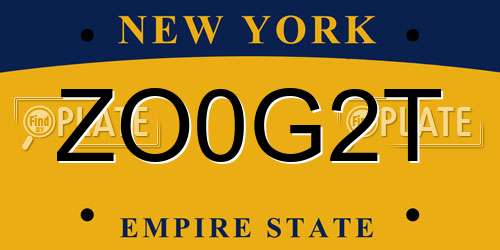 ZO0G2T New York License Plate