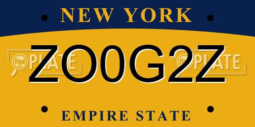 ZO0G2Z New York License Plate