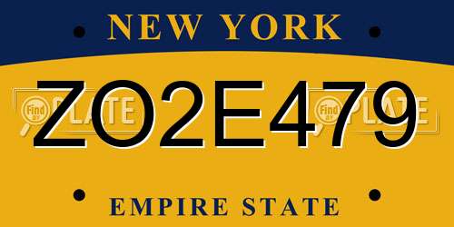 ZO2E479 New York License Plate