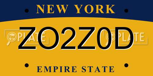ZO2Z0D New York License Plate