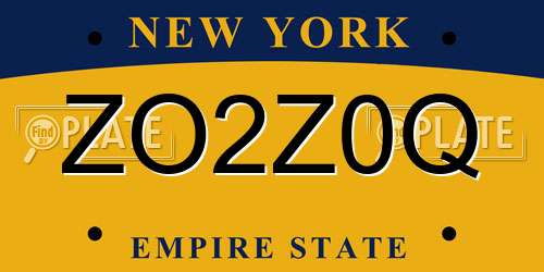 ZO2Z0Q New York License Plate