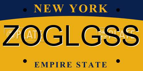 ZOGLGSS New York License Plate