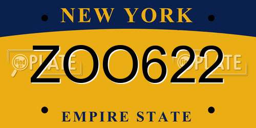 ZOO622 New York License Plate