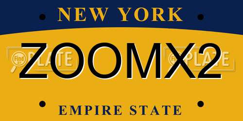 ZOOMX2 New York License Plate