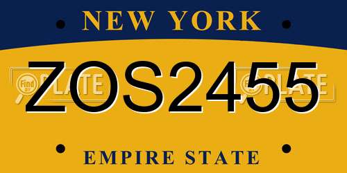 ZOS2455 New York License Plate