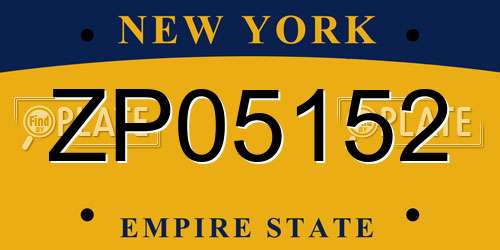 ZP05152 New York License Plate