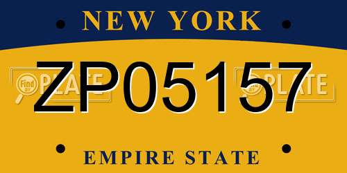 ZP05157 New York License Plate