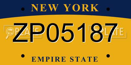 ZP05187 New York License Plate