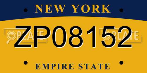 ZP08152 New York License Plate