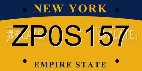 ZP0S157 New York License Plate