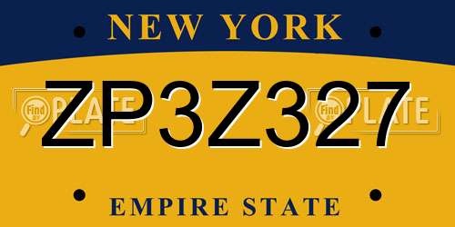 ZP3Z327 New York License Plate