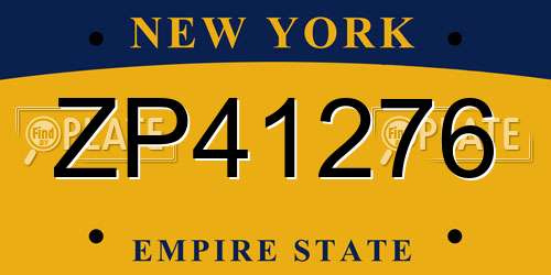 ZP41276 New York License Plate