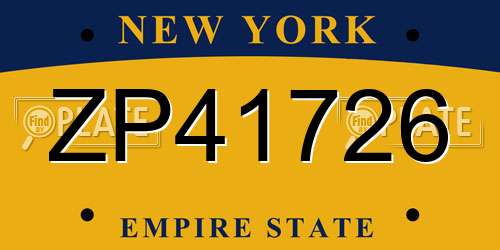ZP41726 New York License Plate