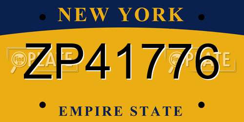 ZP41776 New York License Plate