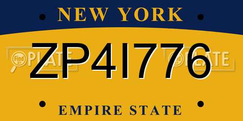 ZP4I776 New York License Plate