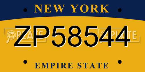 ZP58544 New York License Plate
