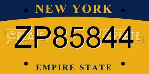 ZP85844 New York License Plate