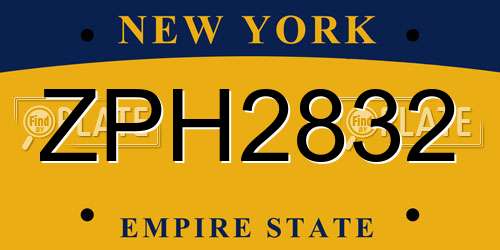 ZPH2832 New York License Plate