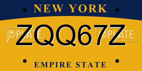ZQQ67Z New York License Plate