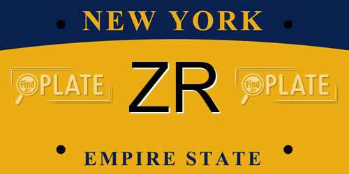 ZR New York License Plate