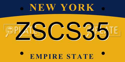 ZSCS35 New York License Plate
