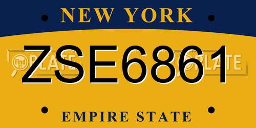 ZSE6861 New York License Plate